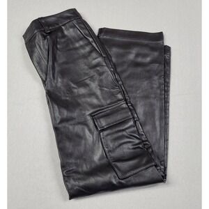 Cara Santana × Apt 9 Faux Leather Black Cargo Pants Women's Size 4